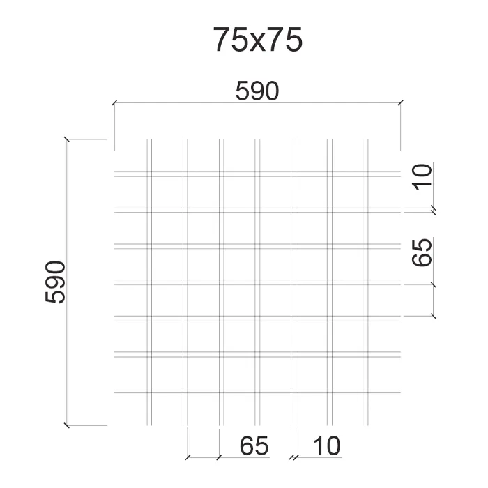 Грильято Е 75х75 H-40 металлик