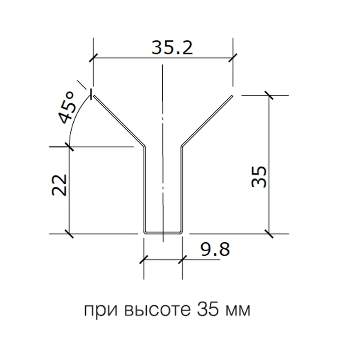 Подвесной металлический потолок Грильято Пирамидальный ячейка 200х200мм, высота 35 мм