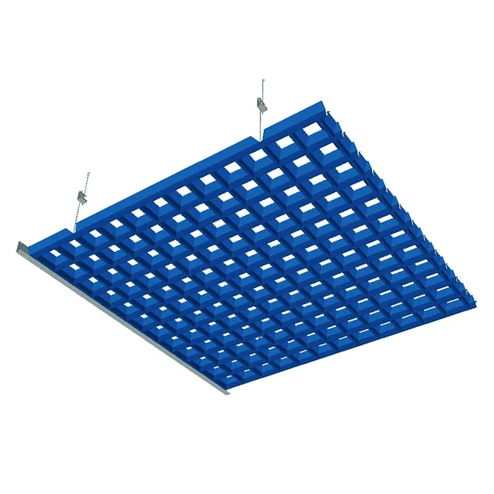 Подвесной металлический потолок Грильято Пирамидальный ячейка 200х200мм, высота 42.5 мм