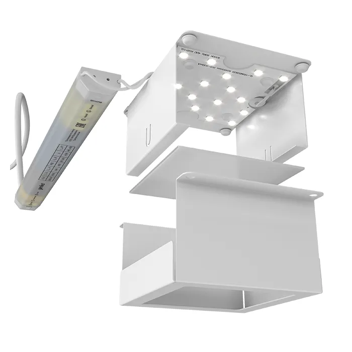 Комплект светильников Грильято Тетрис для ячейки 75х75 4000К Опал Черный без драйвера