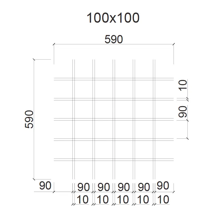 Грильято Е 100х100 H-40 черный